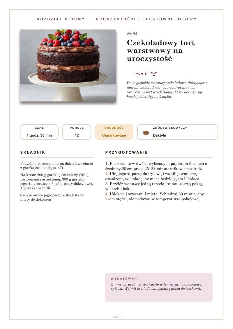 Strona z książki: Czekoladowy tort warstwowy